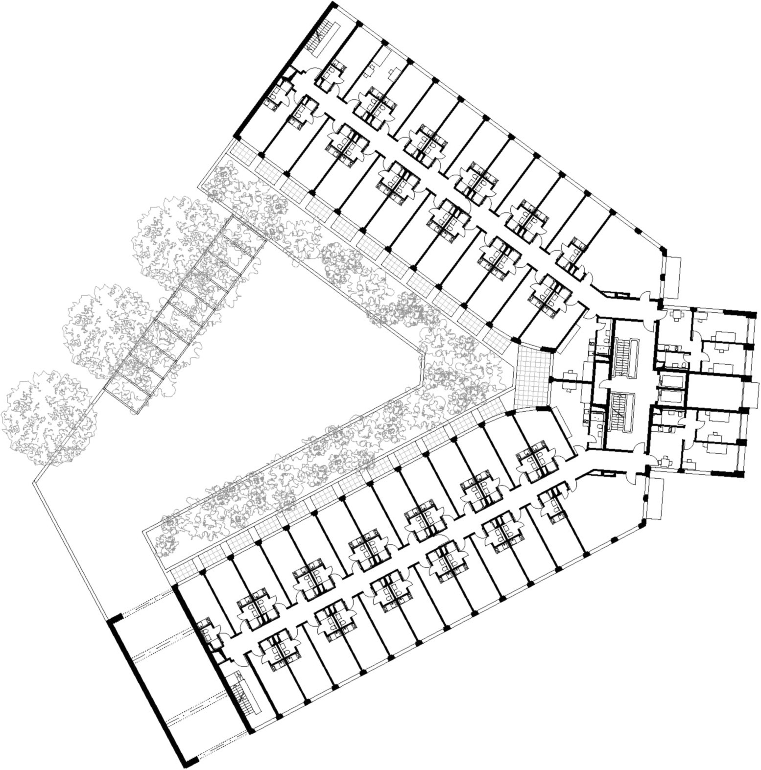 Studentisches Wohnen am Nürnberger Platz Grundriss 1. Obergeschoss