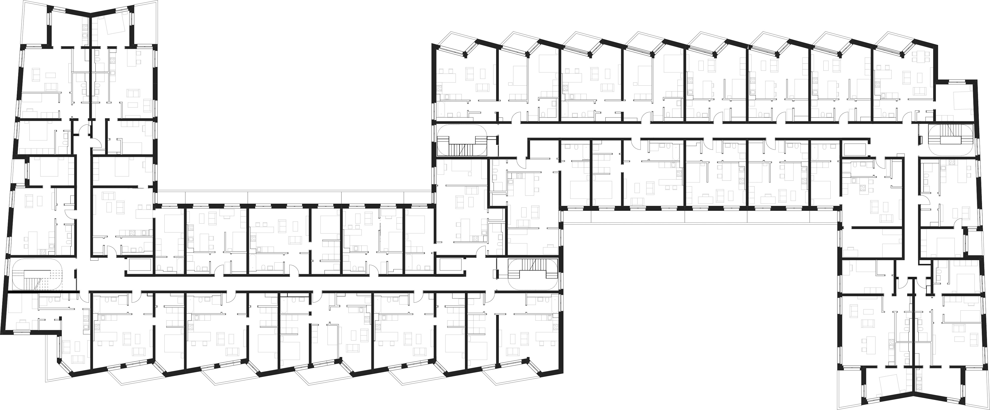 Wohnbebauung Dürerstraße Dresden - Grundriss OG