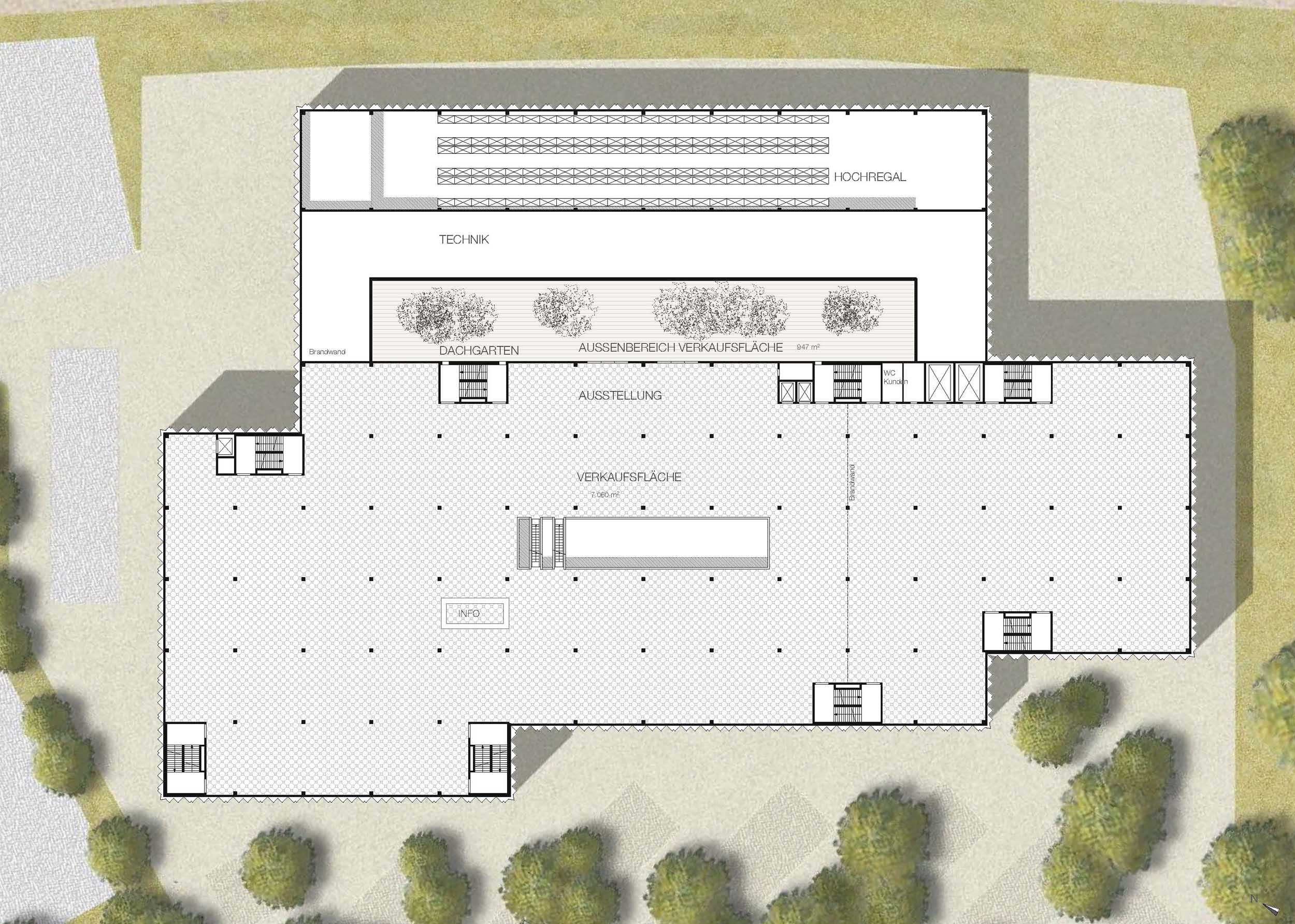 Möbel Martin Saarbrücken, Grundriss 1. Obergeschoss