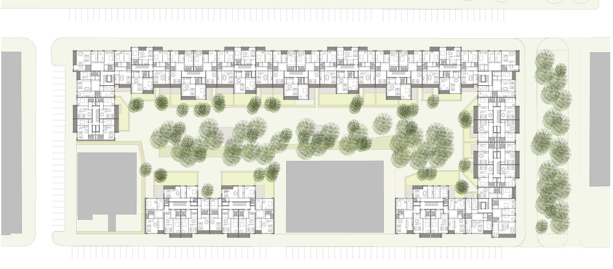 Wohnbebauung Krausenstraße Grundriss Regelgeschoss
