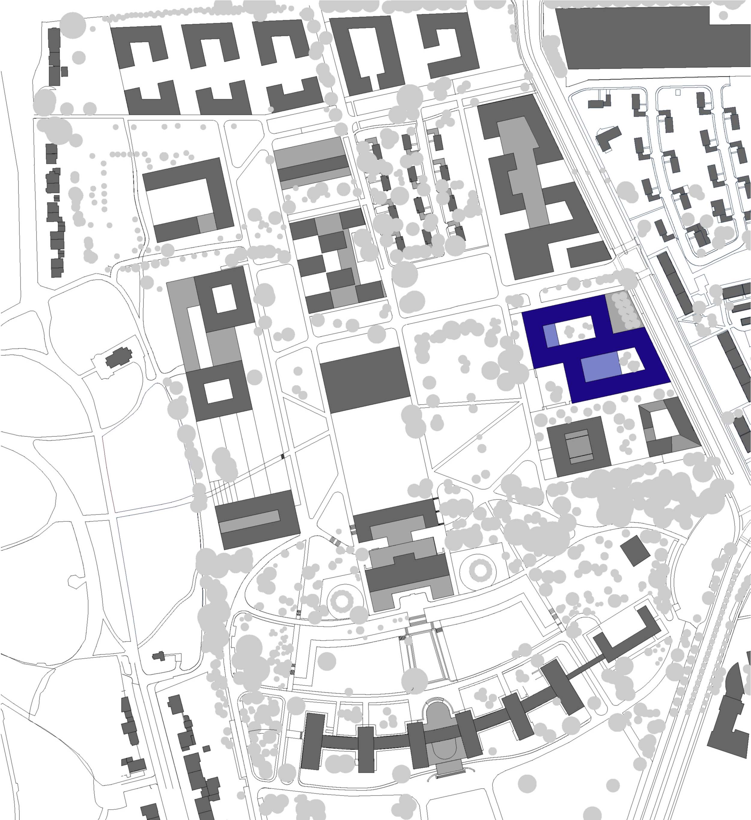 Fakultätsgebäude II, Goethe-Universität Frankfurt a.M., Lageplan