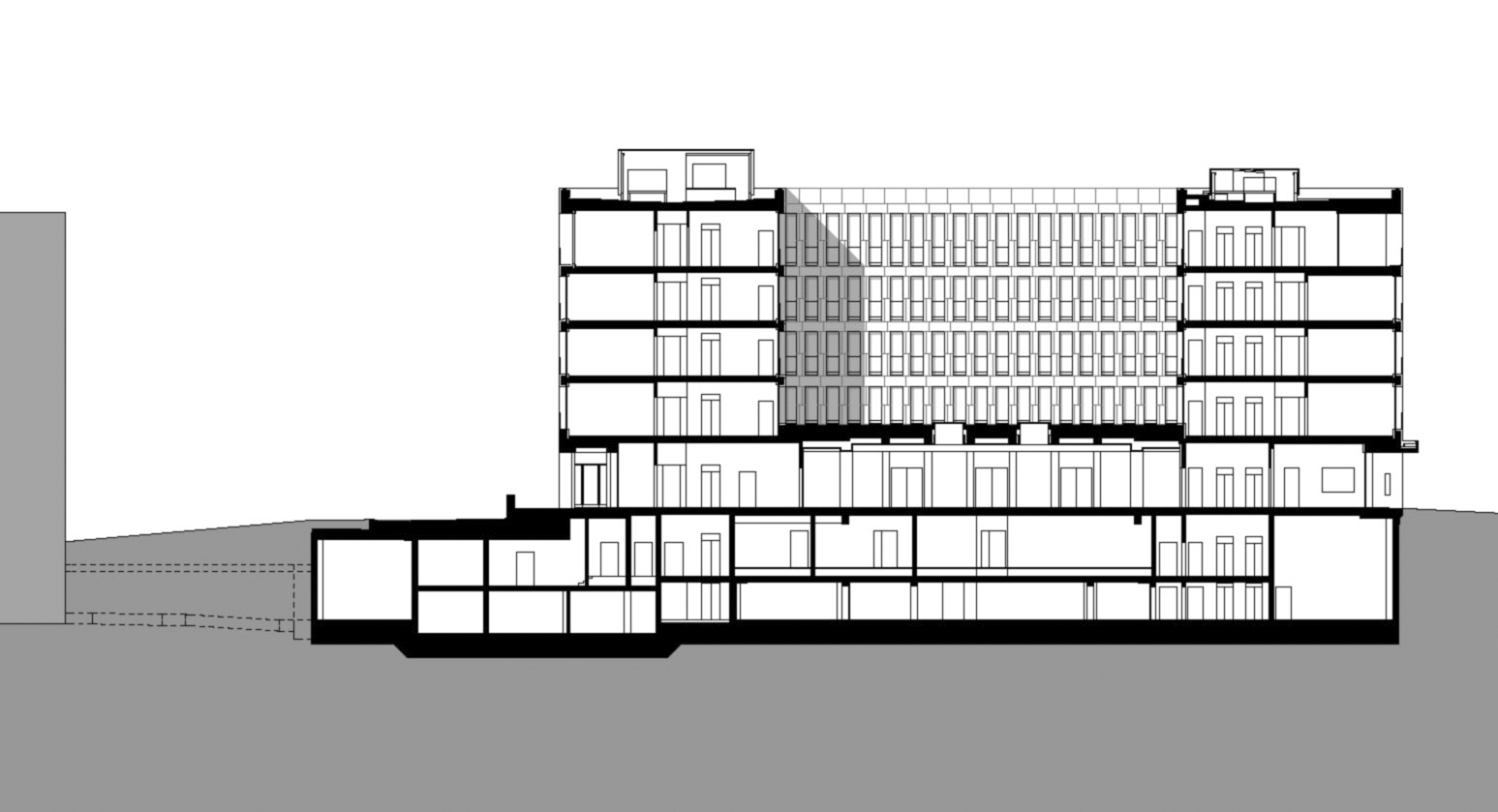 Präsidium Goethe-Universität in Frankfurt am Main, Längsschnitt