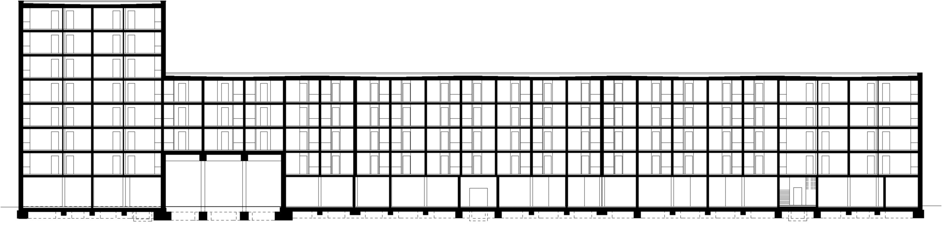 Medienfenster Adlershof in Berlin, Längsschnitt
