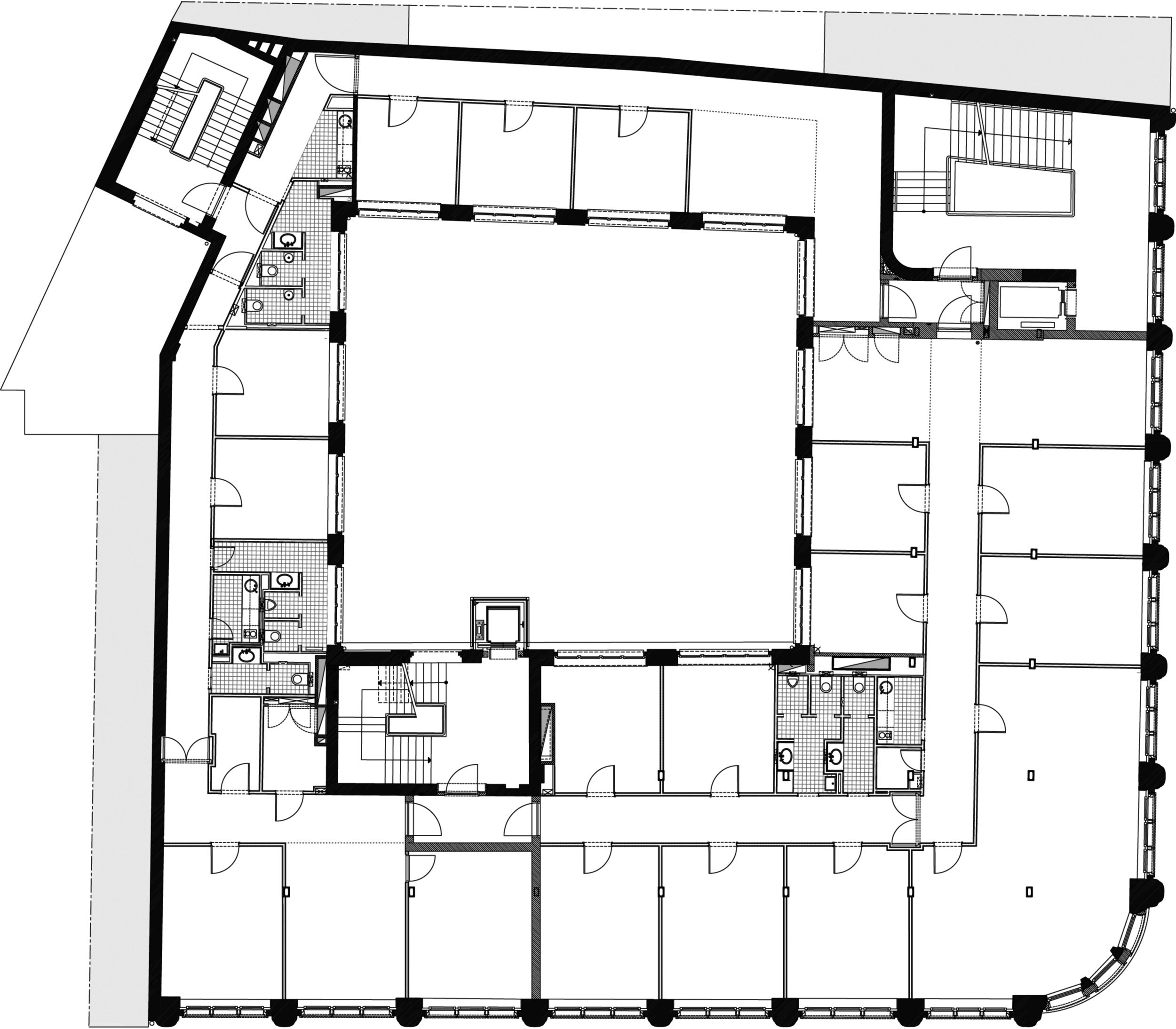 Geschäftshaus Oranienplatz Grundriss 1. Obergeschoss