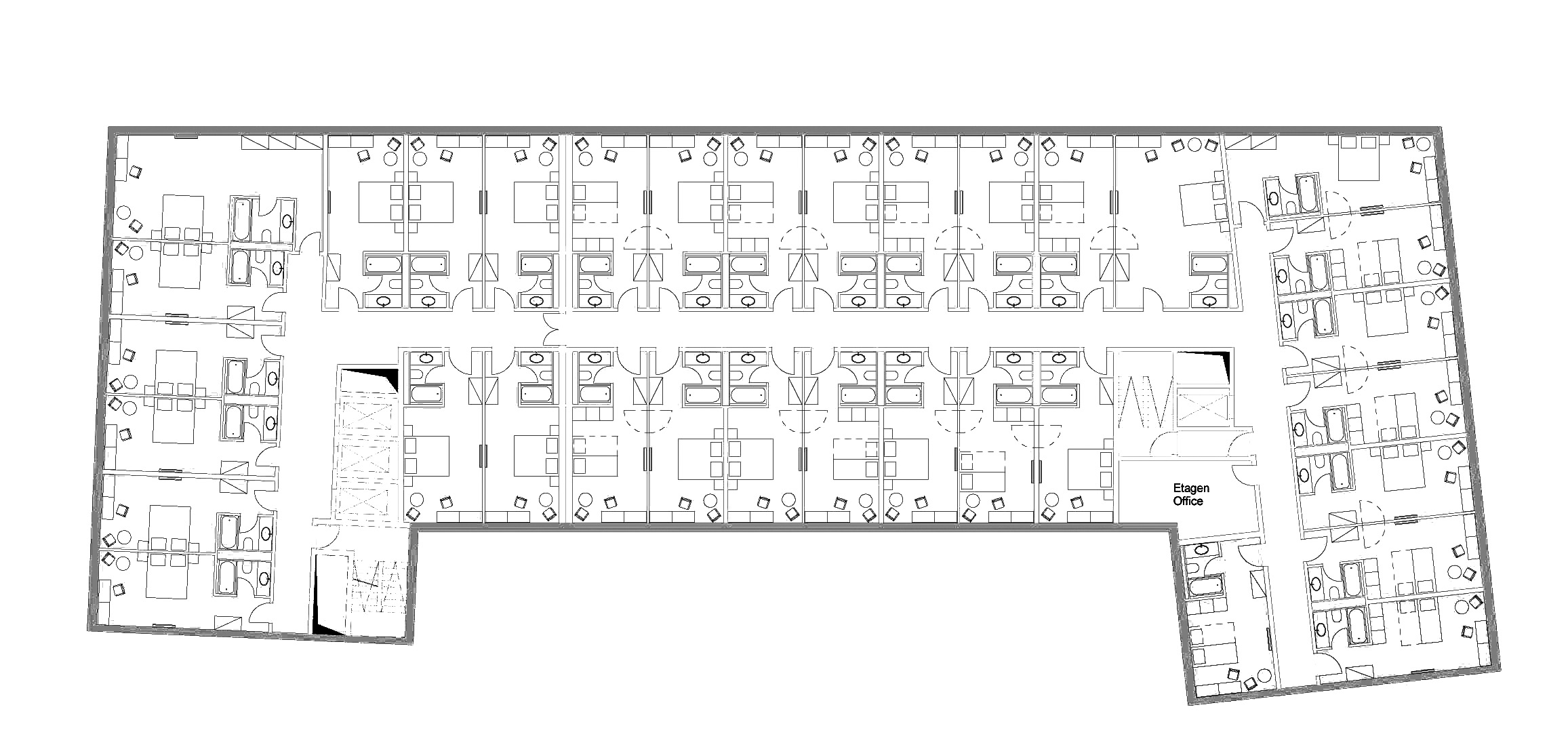 Arcotel, Grundriss Regelgeschoss