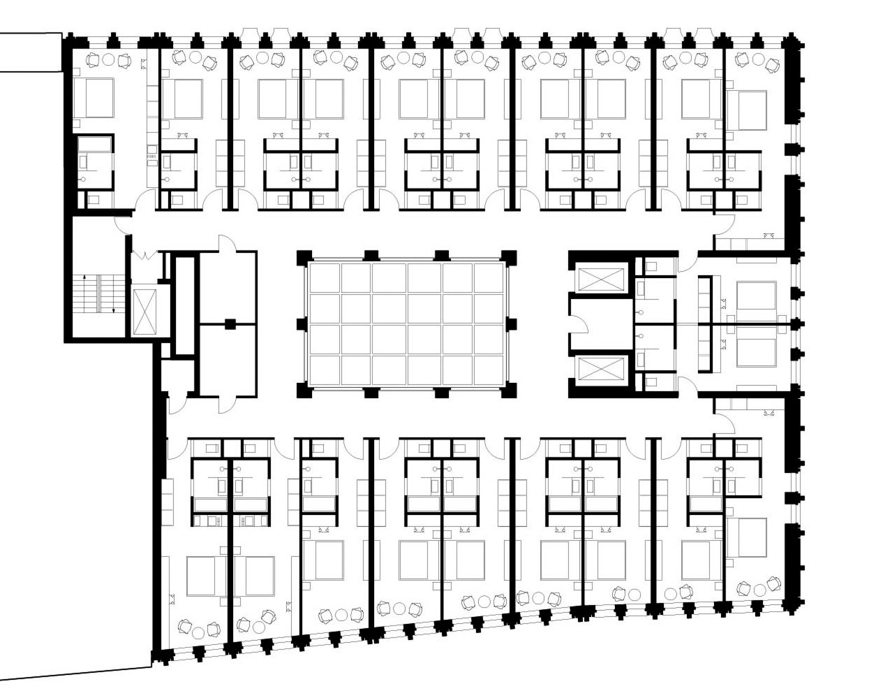 Hotel Grote Markt, Grundriss Regelgeschoss © Thomas Müller Ivan Reimann Architekten