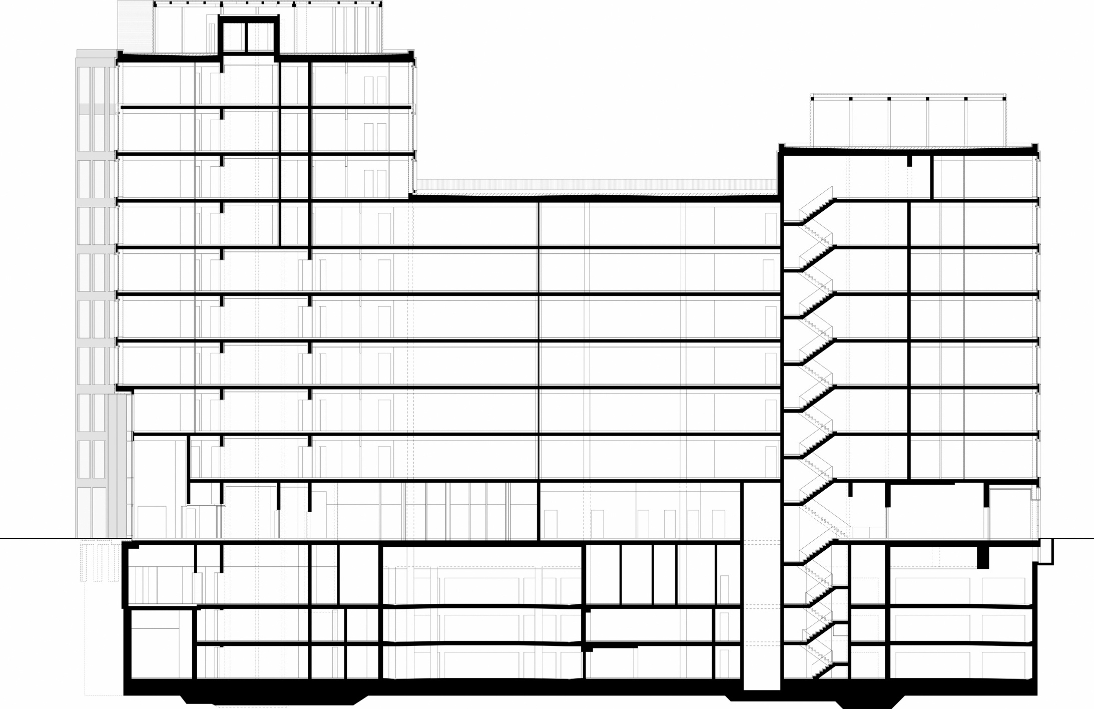 Marienforum, Frankfurt/Main, Längsschnitt