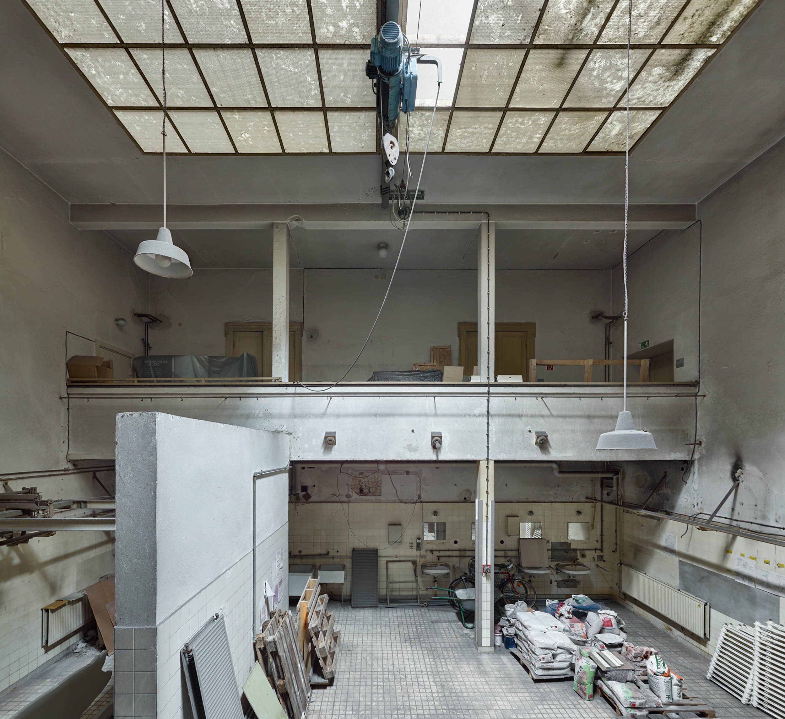 Ehemalige Schlachterhalle vor der Sanierung - Restaurierung und Umbau des denkmalgeschützten Gerlachbau der Humboldt-Universität zu Berlin, Foto: Stefan Müller