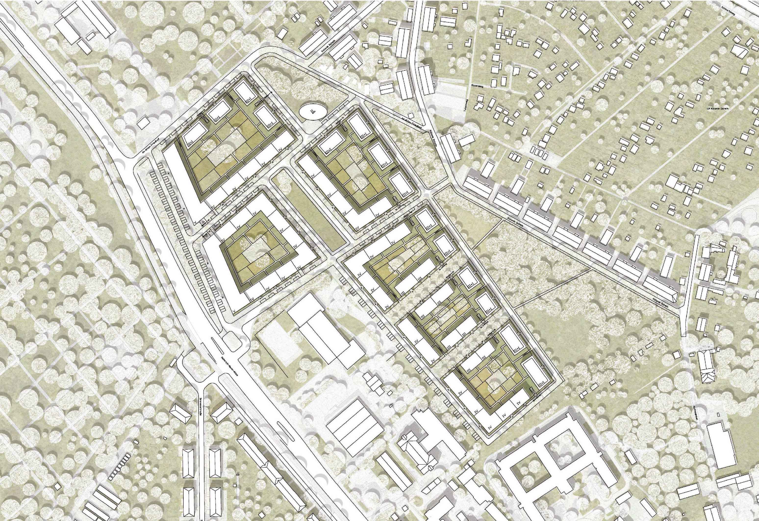 Wohnquartier Heinrich-Mann-Allee in Potsdam, Lageplan