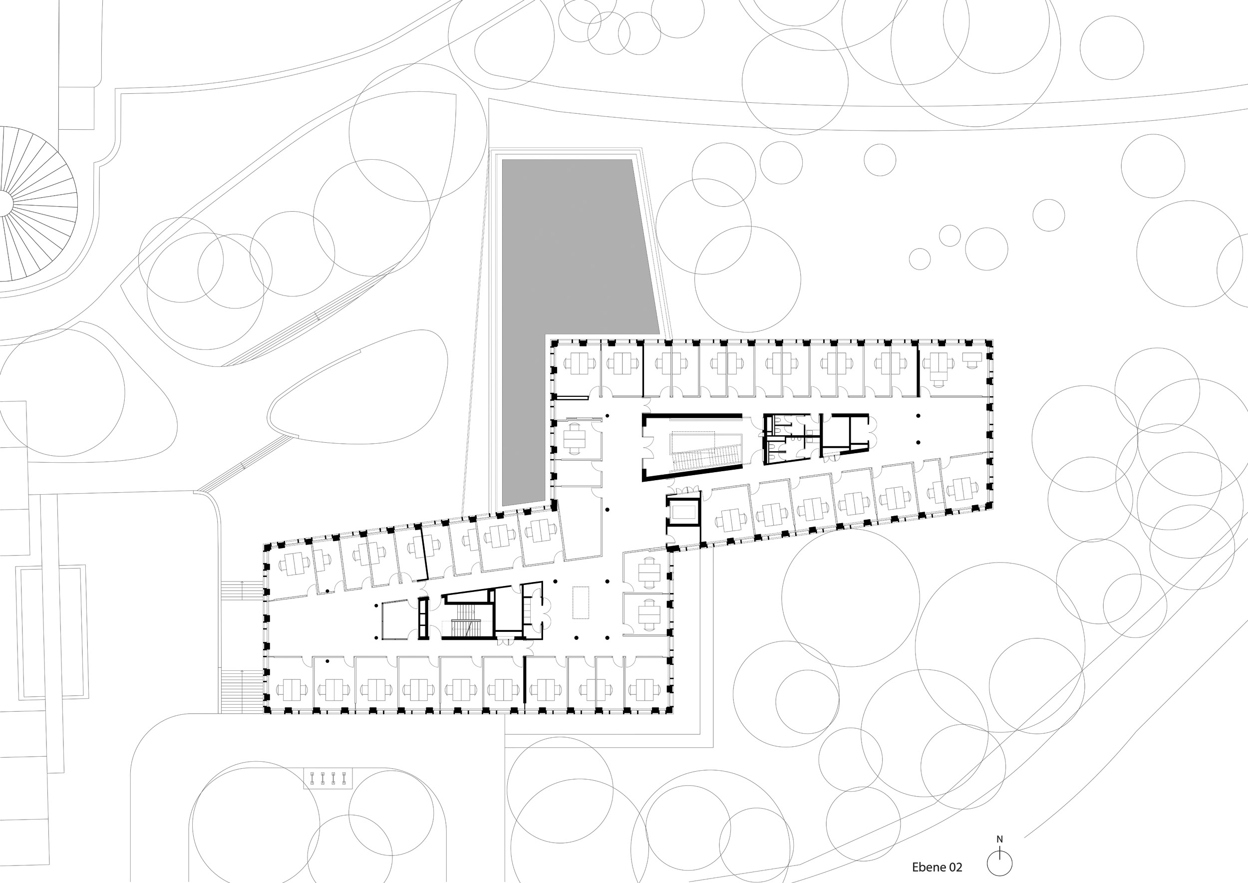 Leibniz-Institut für Astrophysik Potsdam, Grundriss Ebene 02