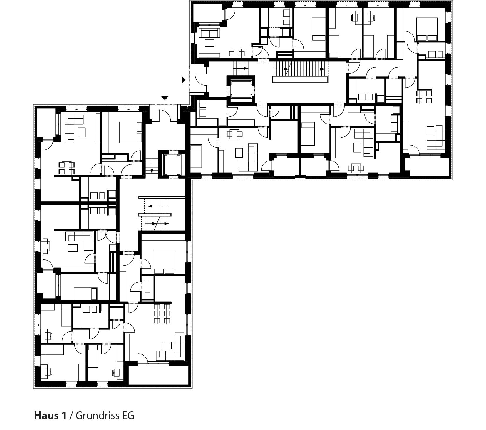 Wohnanlage Georg-Hermann-Allee in Potsdam, Grundriss Haus 1