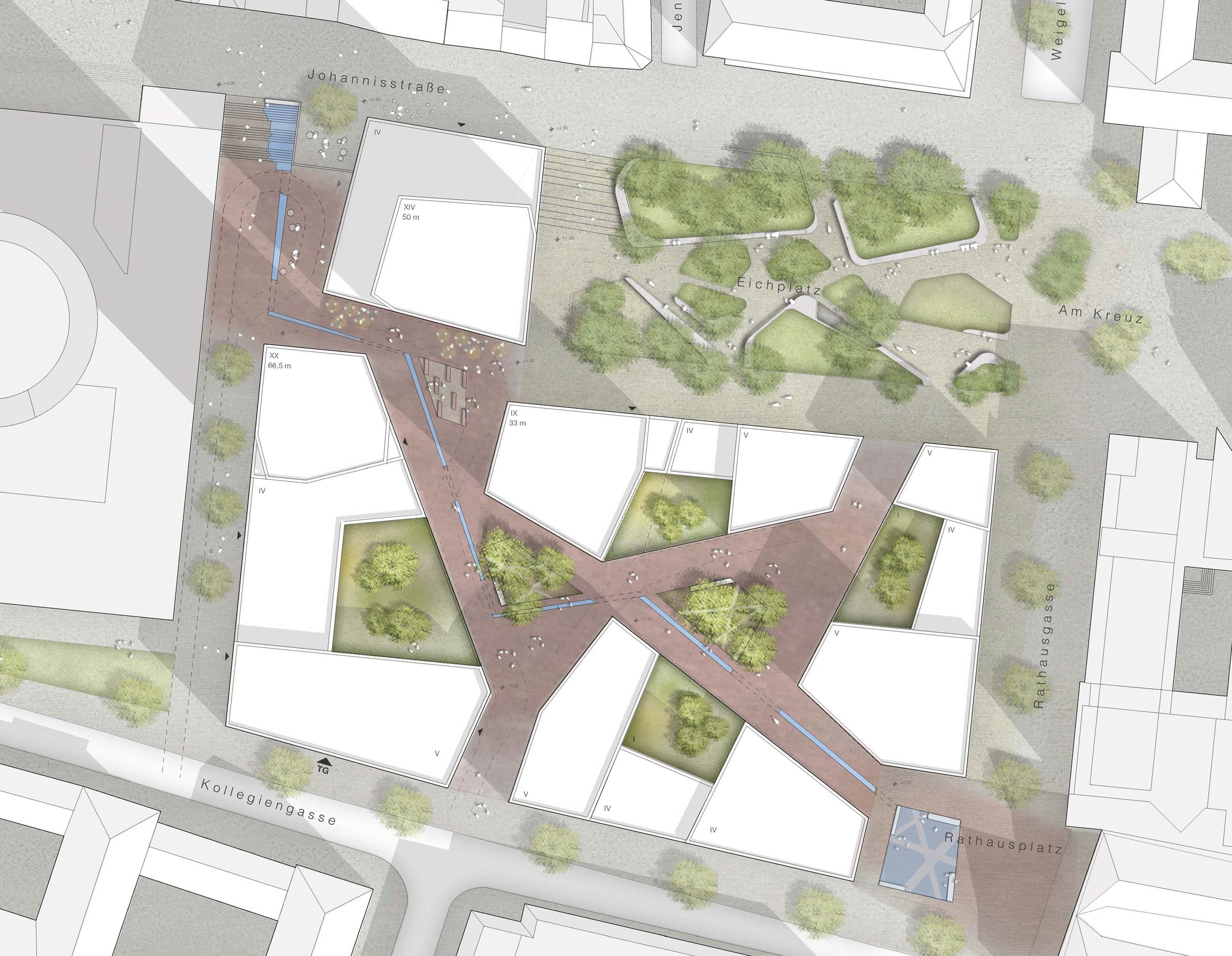 Eichplatz Areal in Jena, Lageplan