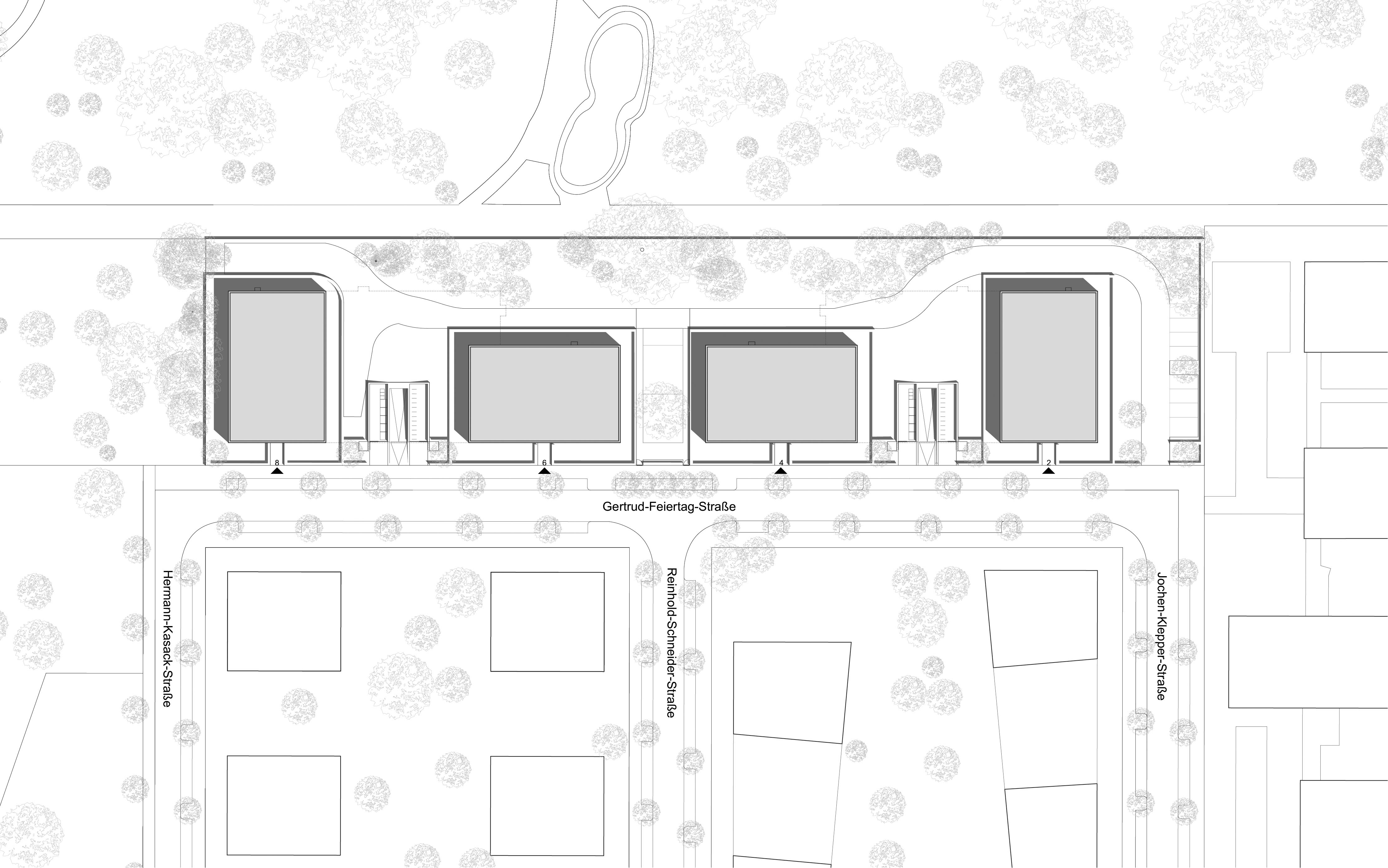 Gertrud-Feiertag-Straße in Potsdam, Lageplan