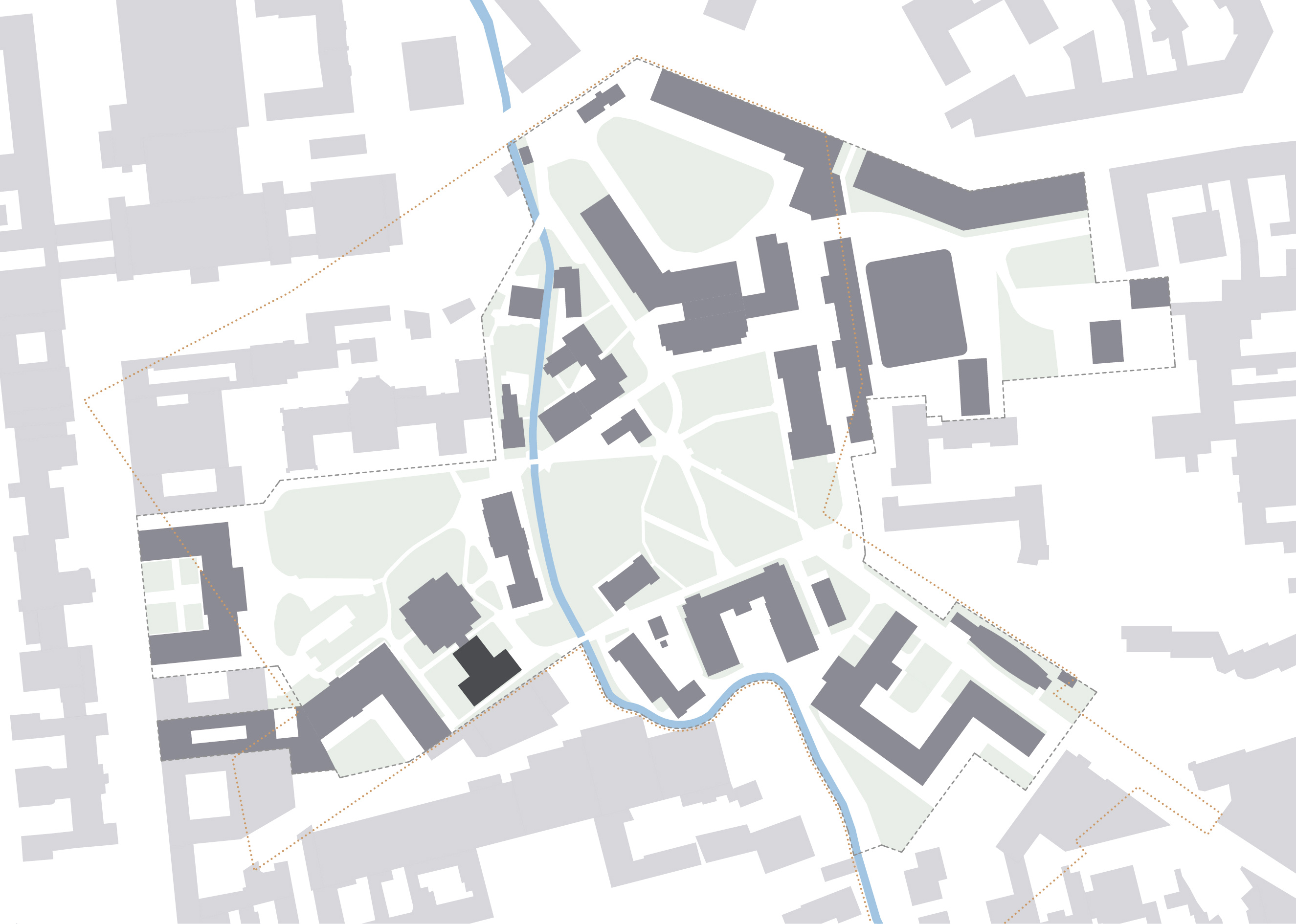 Restaurierung und Umbau des denkmalgeschützten Gerlachbau der Humboldt-Universität zu Berlin, Lageplan Campus Nord