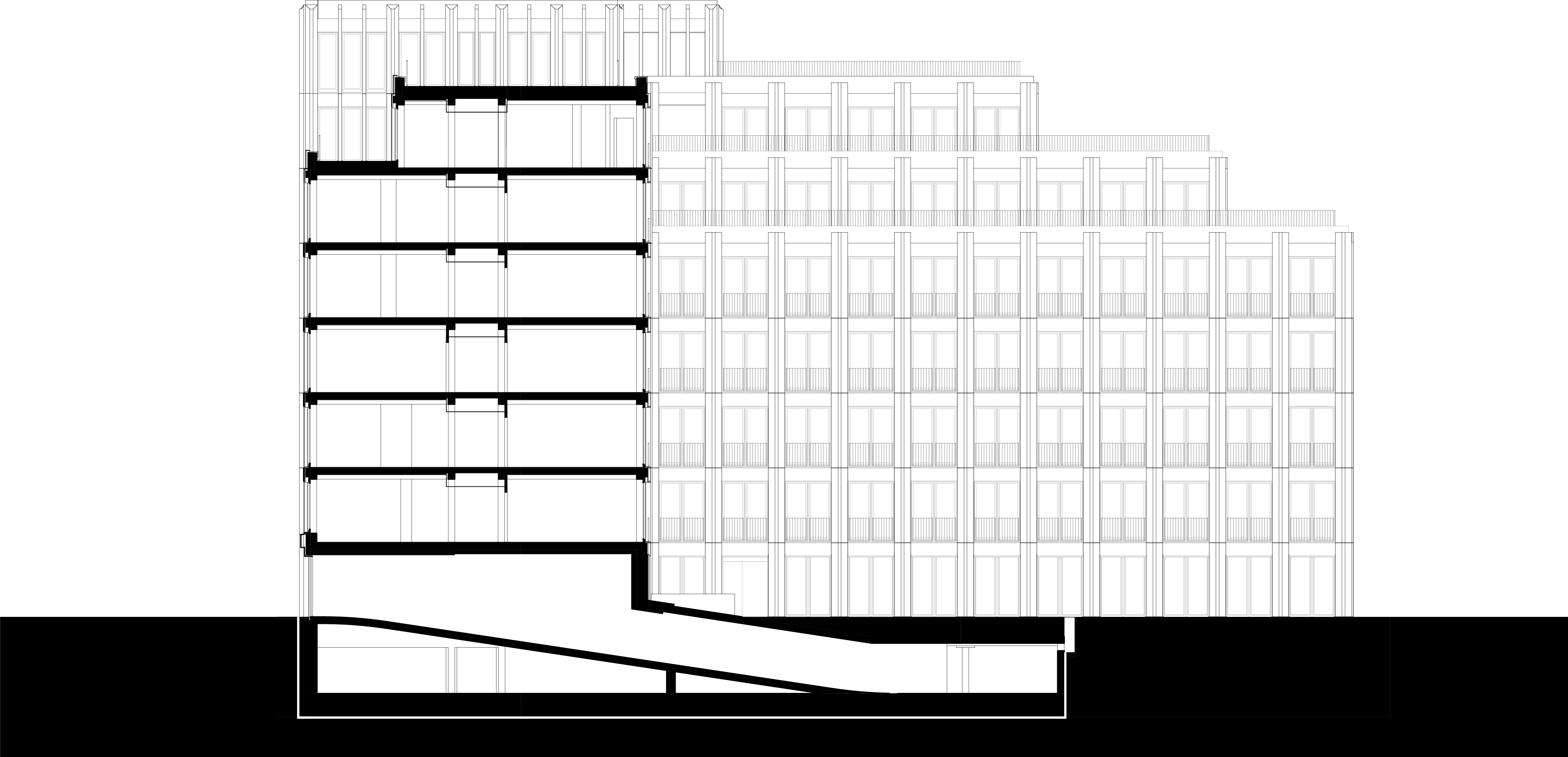 Büro- und Geschäftshaus Ansbacher Straße in Berlin - Schnitt