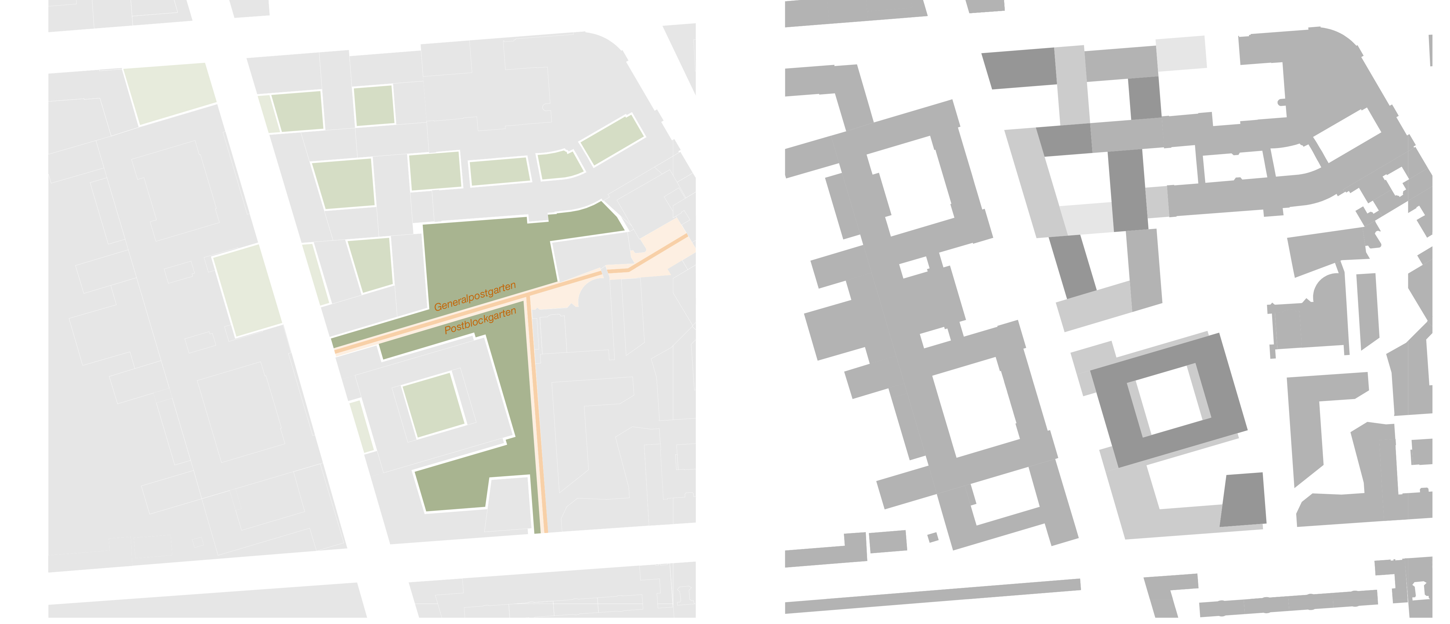 Postblockareal Süd - Neubau Bundesministerium und Wohngebäude in Berlin Mitte - Stadträume und Grünanlagen