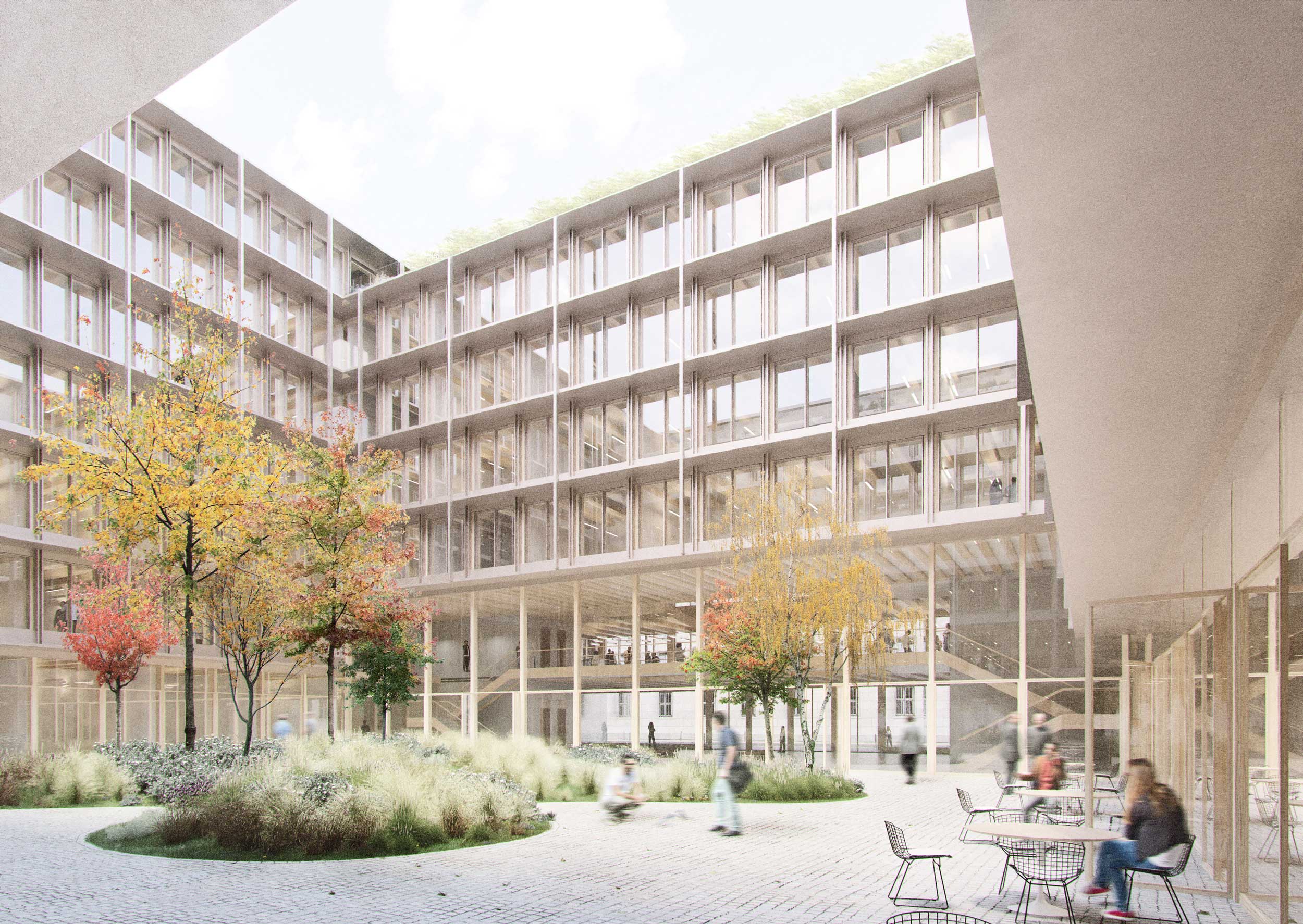 Postblockareal Süd - Neubau Bundesministerium und Wohngebäude in Berlin Mitte - Innenhof