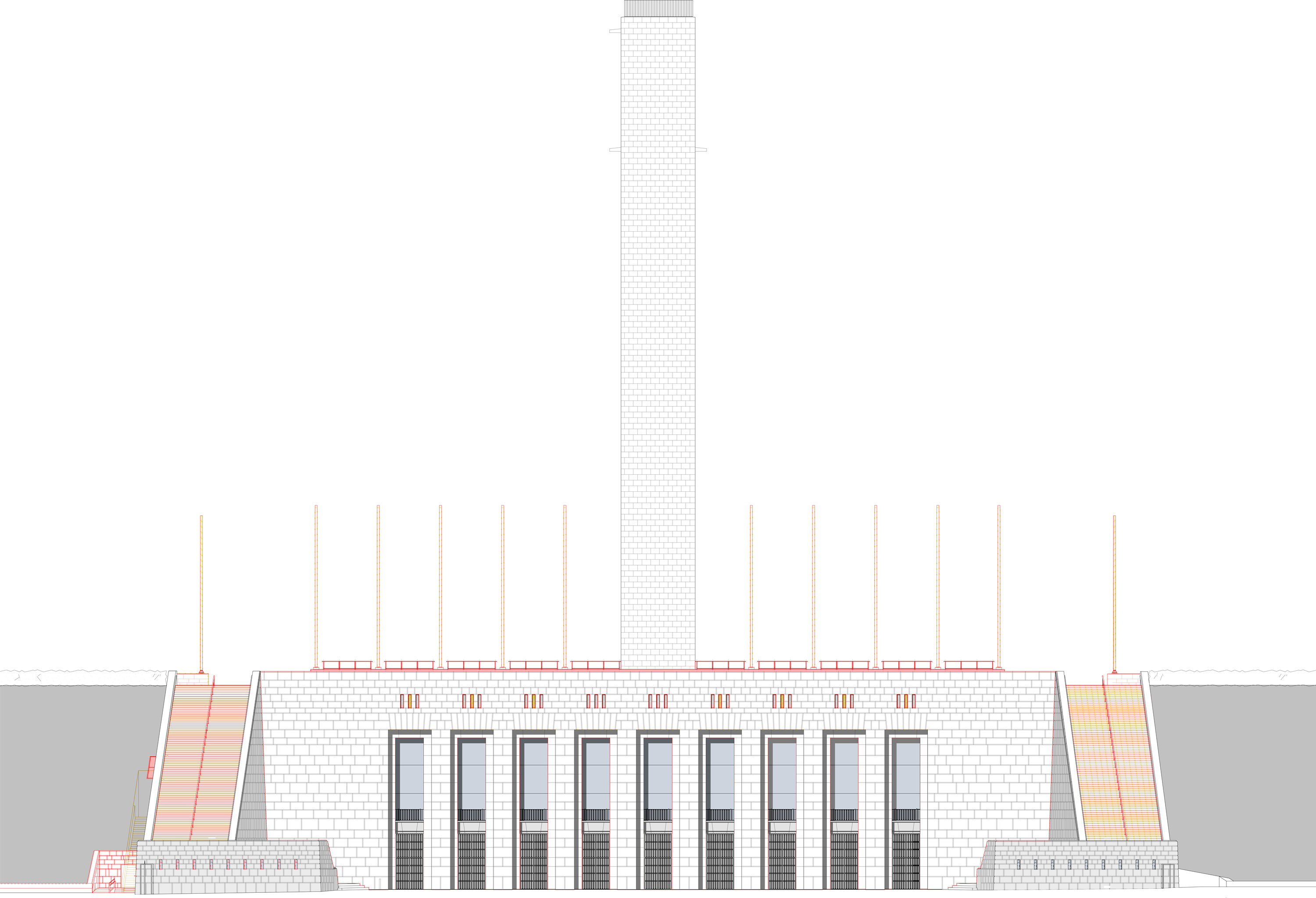 Sportmuseum Olympiapark Berlin, Ansicht Glockenturmplatz