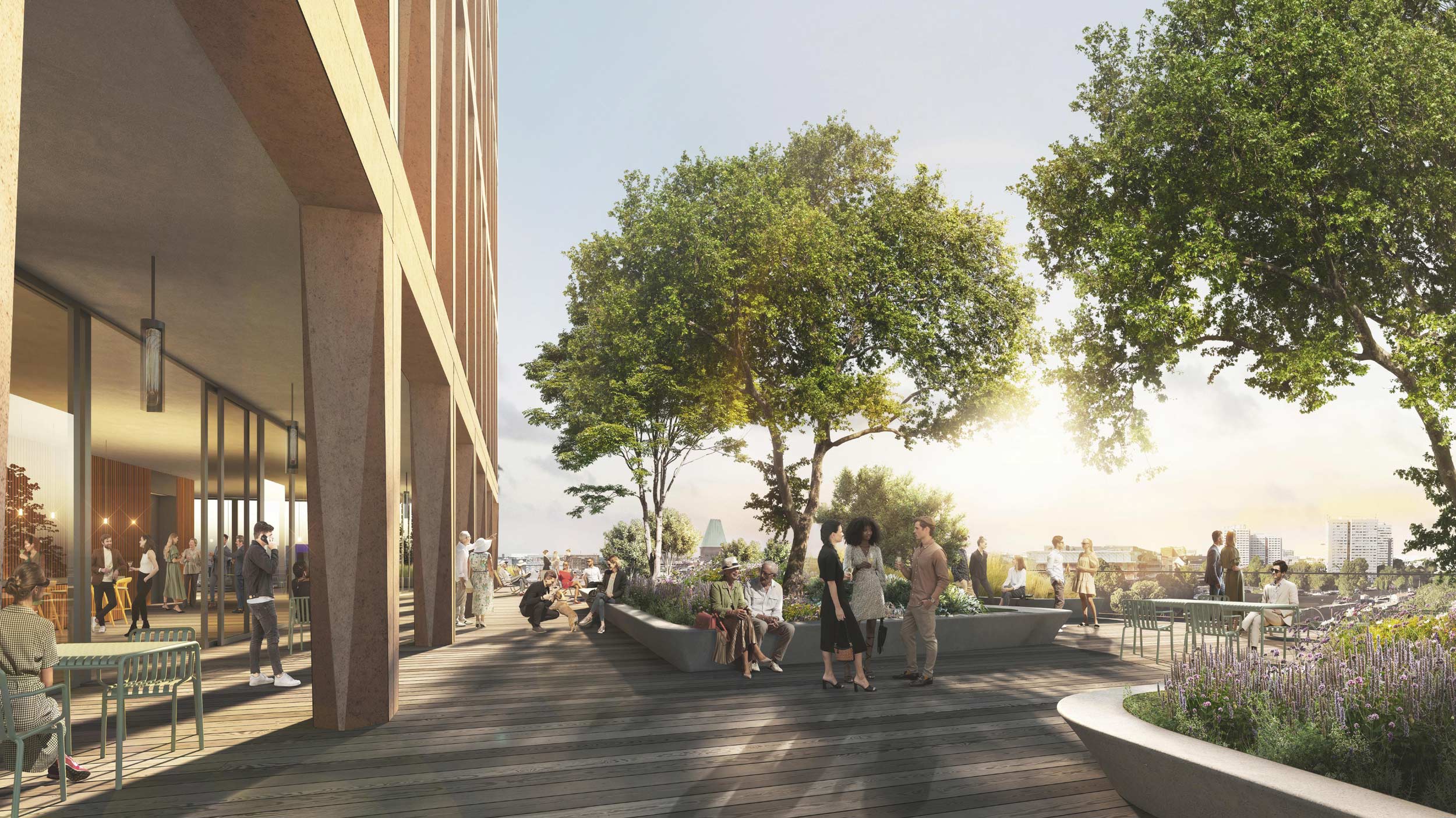 Central Tower Berlin - Hochhaus an der Jannowitzbrücke - Öffentlicher Dachgarten