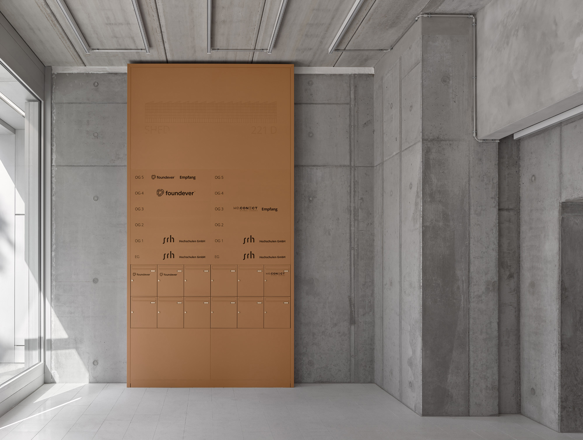 Büro- und Gewerbecampus in Berlin-Neukölln - SHED - Warehouse Treppenhaus