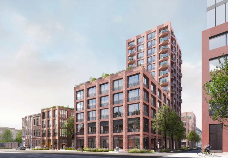 Copernicus Quartier in Antwerpen - Ansicht von der Ploegstraat